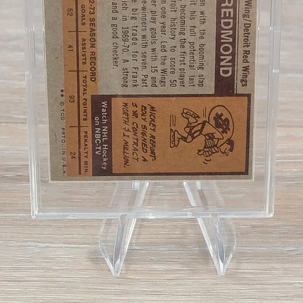 Mickey Redmond Autographed 1973 Topps #190 Detroit Red Wings Signed NHL All-Star