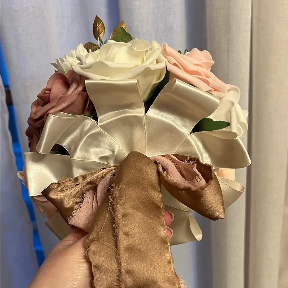 Chic Floral Arrangement with Gold Leaf accents