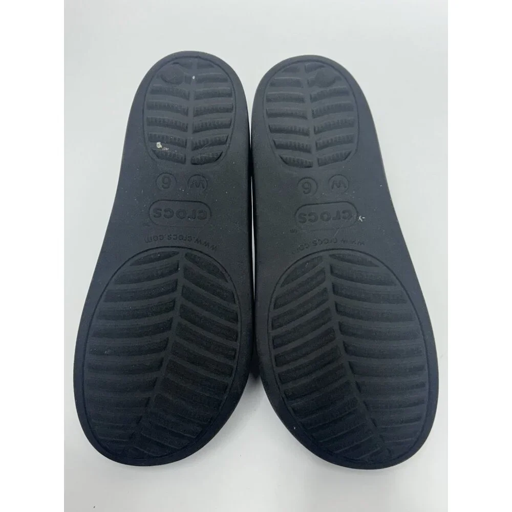 Crocs Baya Platform Double Strap Sandals Women's Size 6 Black Comfort Slip On