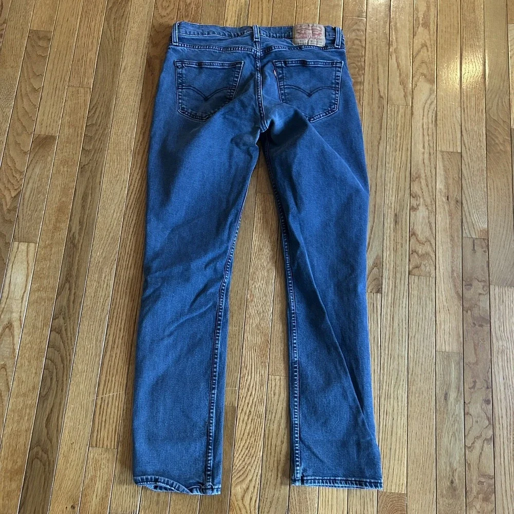 Levi's Jeans Mens 34x34 (Actual 33x32) 511 Blue Slim Fit Dark Wash Faded Denim