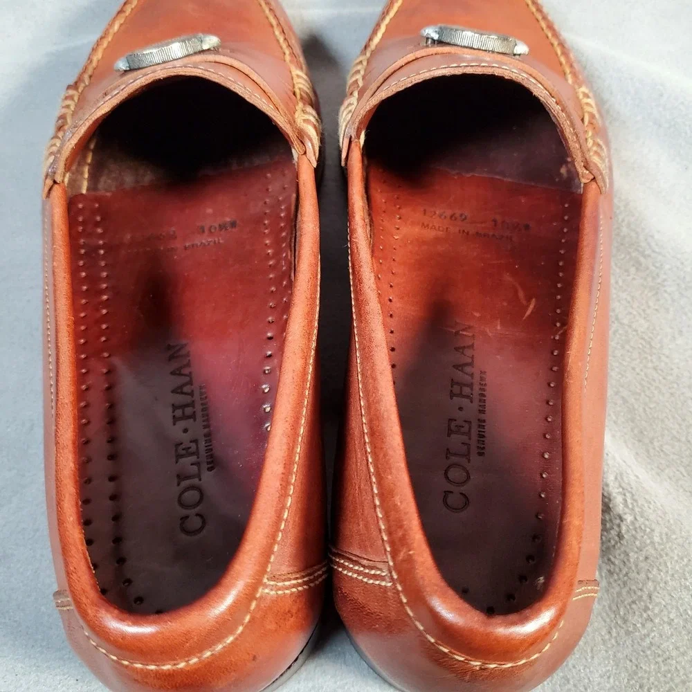 Cole Haan Country Buffalo Nickel Penny Loafers 10.5W Brown Leather Preppy