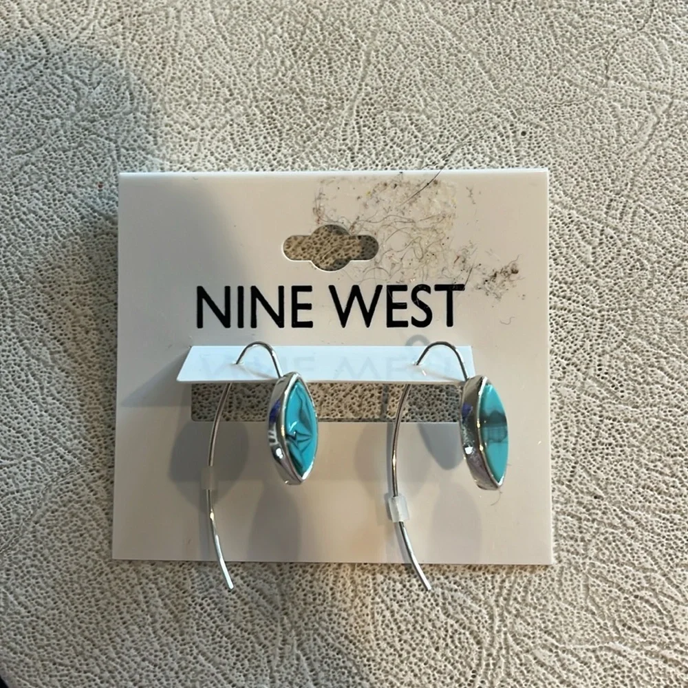 Nine West turquoise hoops brand new