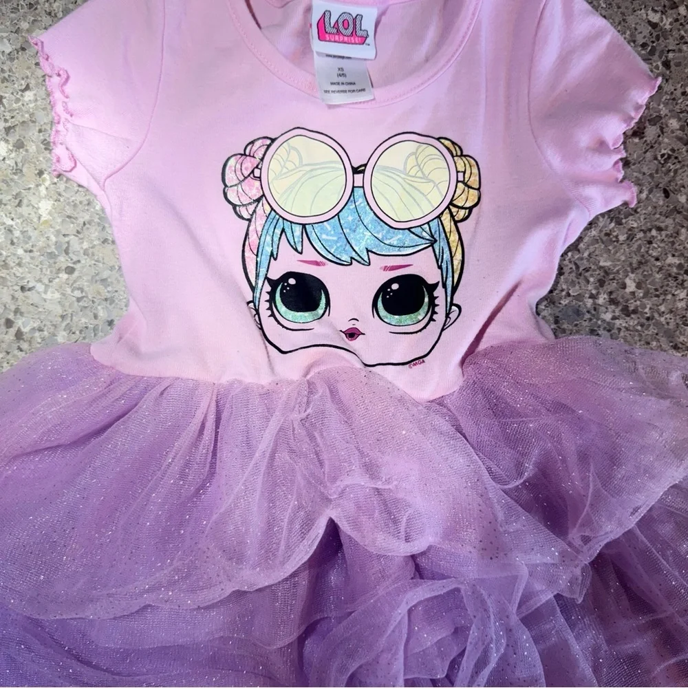 Girl’s LOL Surprise Pink and Purple Tutu Dress-XS-4/5
