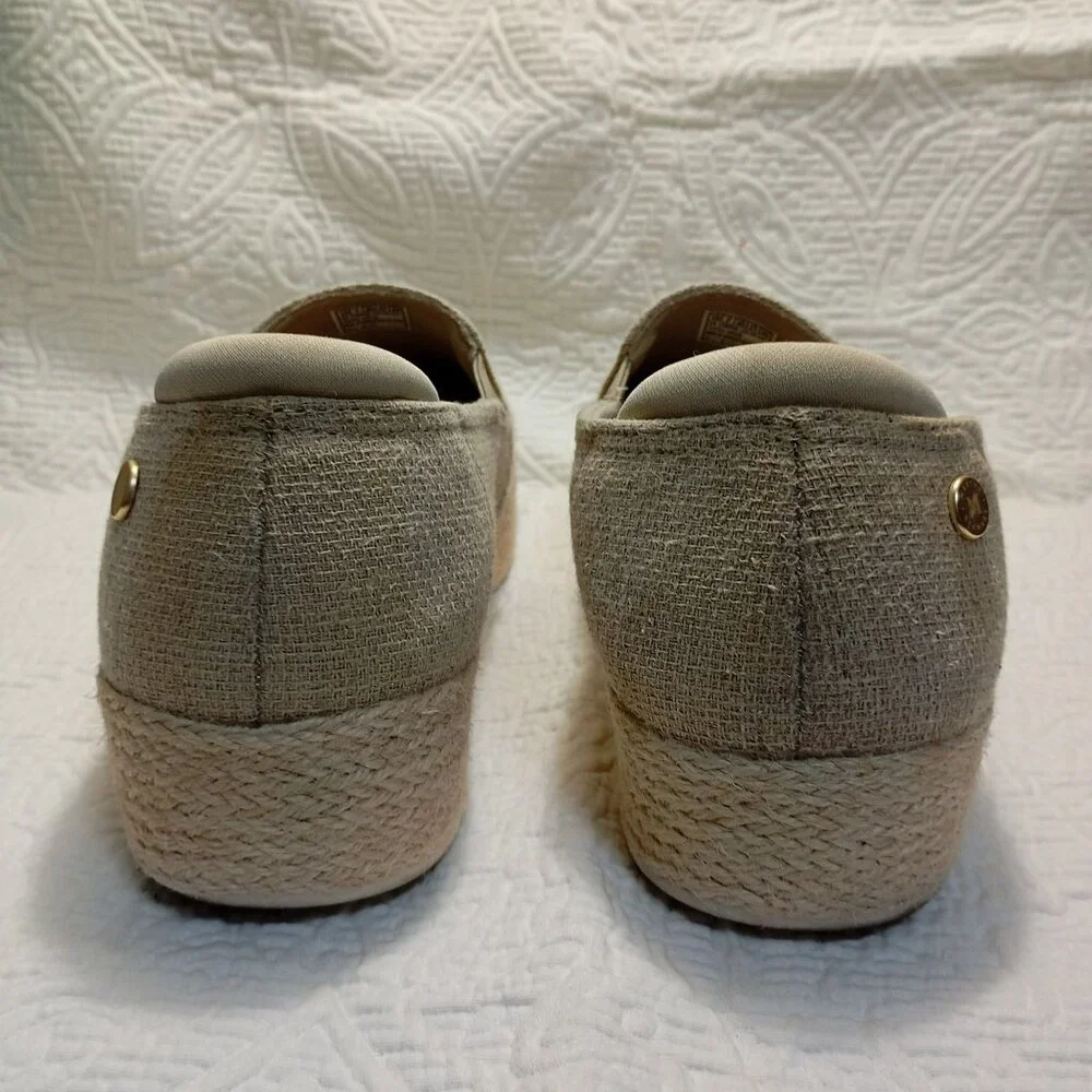 Skechers Martha Stewart Women Slip-On Espadrille Platform Shoes Beige Sz 10
