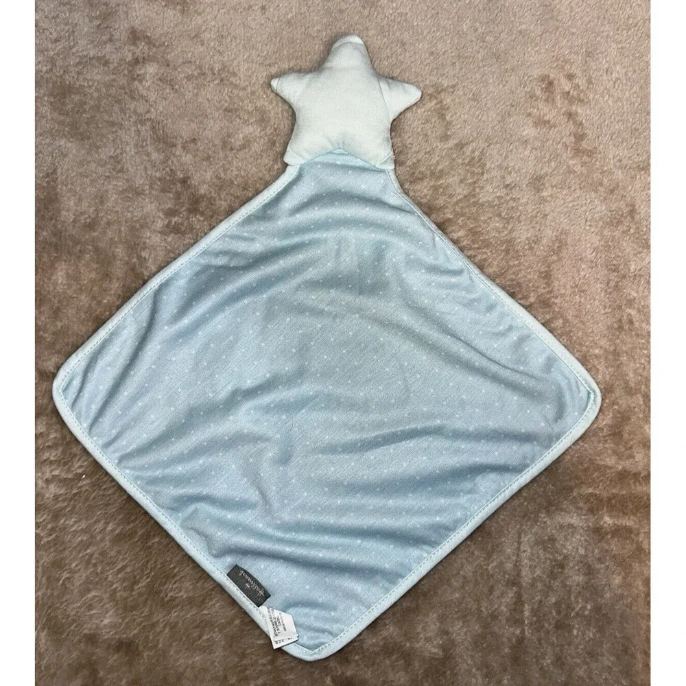 Hallmark Lovey Security Blanket Star Blue Polka Dot Rattle Baby