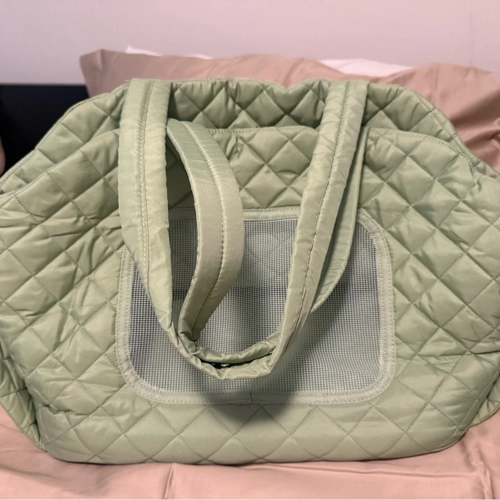 Quilted Green Dog Carrier