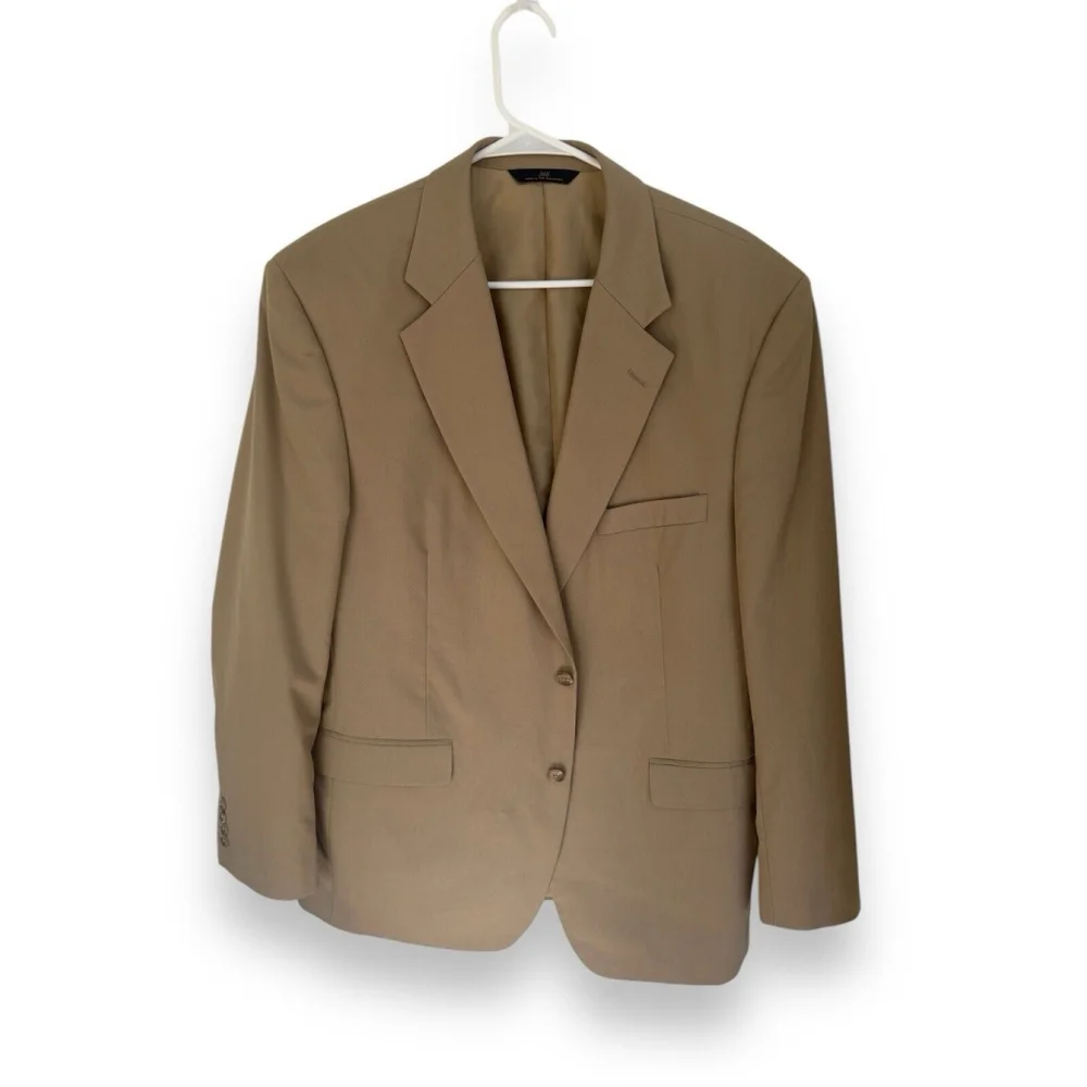 Vtg 346 Brooks Brothers Blazer Sport Coat Mens Beige 44L