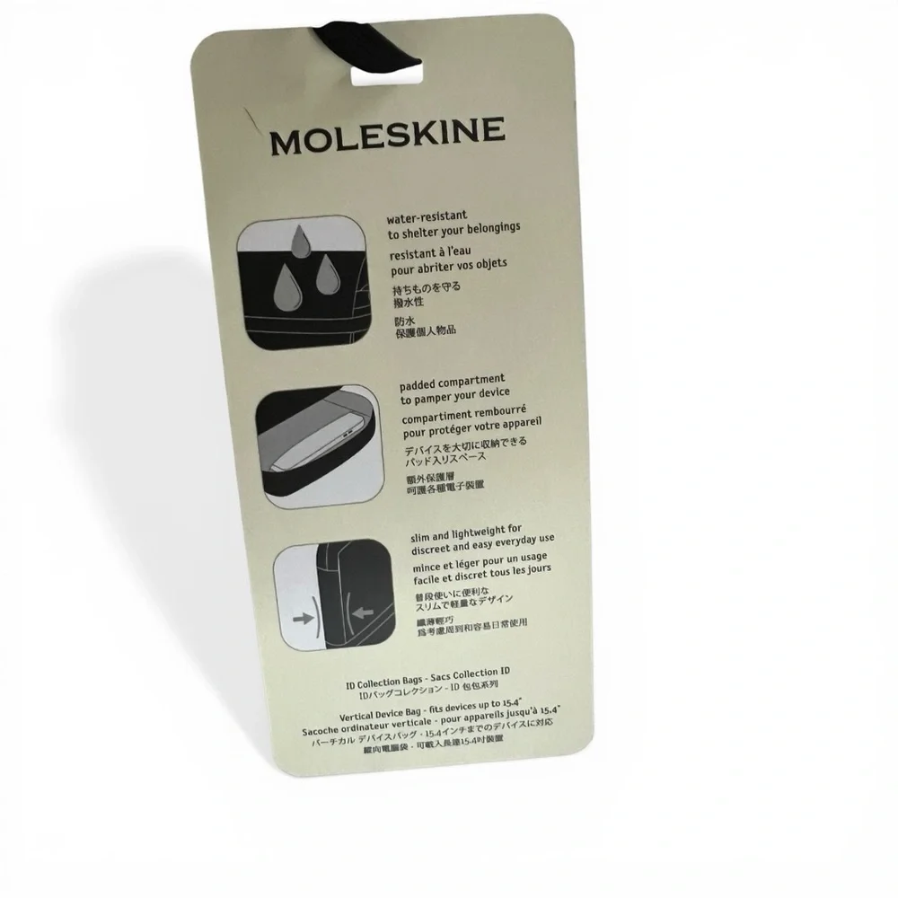 Moleskine ID Vertical 15 Device Bag -Black- Slimline bag fits a 15
