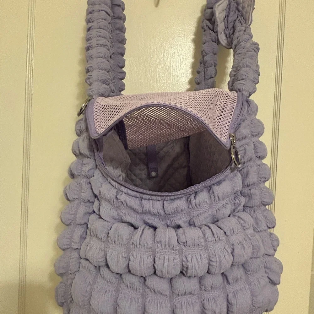 Lavender Quilted Pet Carrier Bag