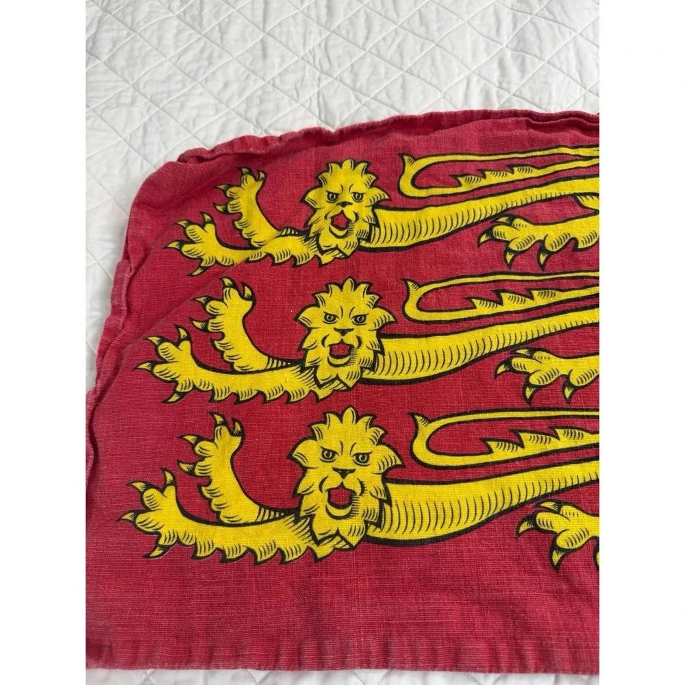 Richard Lion 15x25 English Heritage Banner Linen Cotton Red With Gold Lion UK