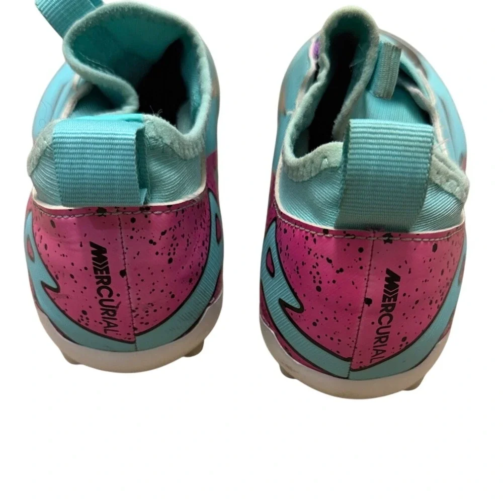 Nike Air Zoom Mercurial Kids Soccer Cleats Blue Pink Laceless DJ5623-405 women 5