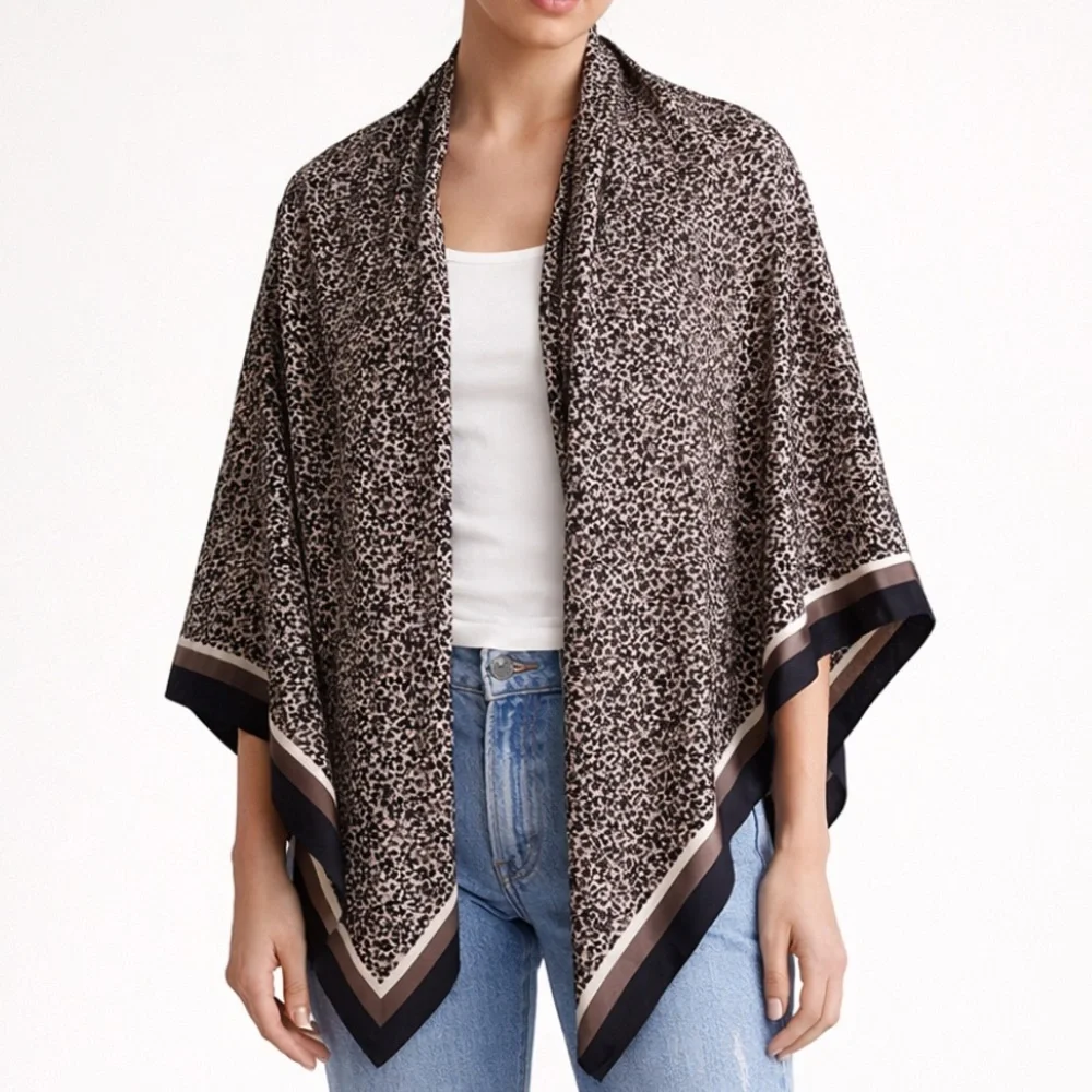 White House Black Market Scarf 35x35 inches Animal Pattern Square Large