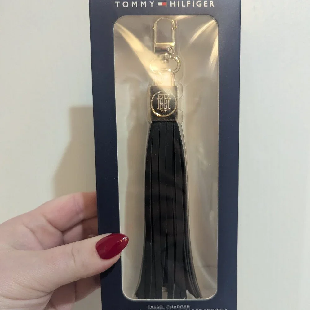 NWT Tommy Hilfiger tassel USB charger keychain