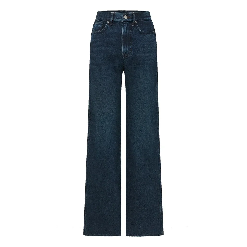 Veronica Beard Taylor High Rise Relaxed Wide Leg Jeans Blue 25