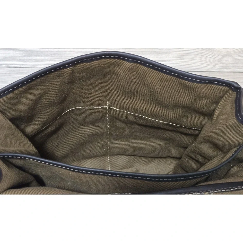 MULHOLLAND Brothers Canvas Leather Crossbody Messenger Bag Business Travel