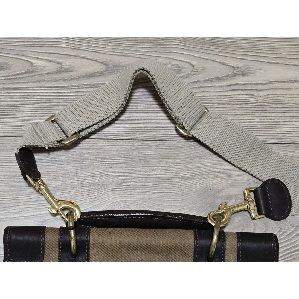 MULHOLLAND Brothers Canvas Leather Crossbody Messenger Bag Business Travel