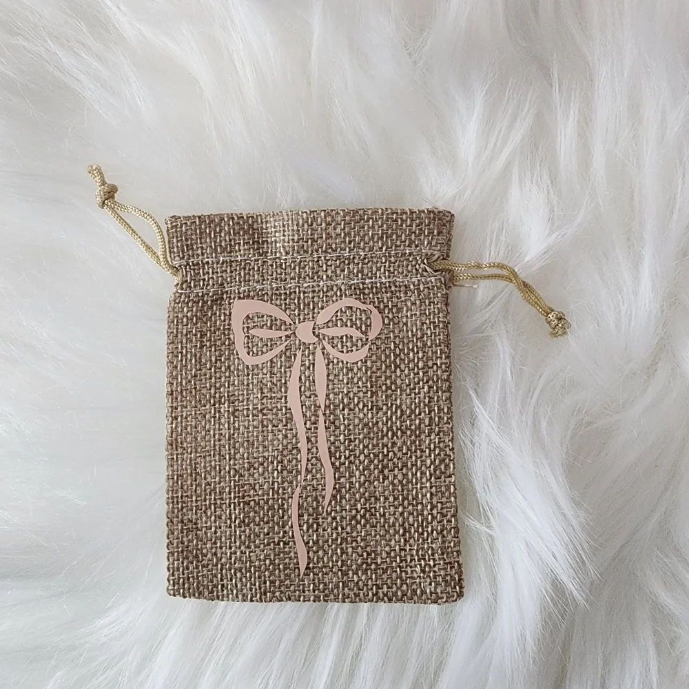 Gift Jewely Treat Bags with Pink Bows Ribbons Set