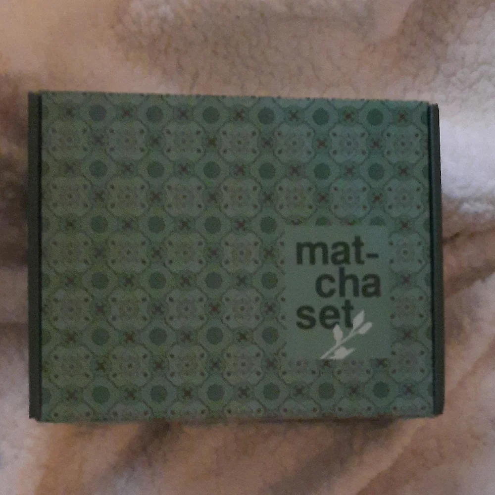 Green Matcha Tea Set with Whisk and Strainer