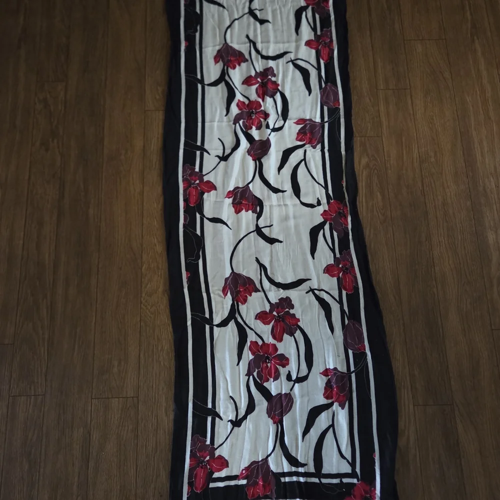 Vintage Liz Claiborne Scarf — Red Floral Moment You Didn’t Know You Needed 80