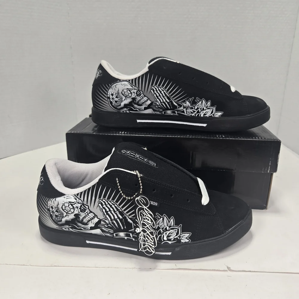 Osiris Serve x Maxx242 Prayers Black and White Graphic Sneakers Men's Size 8.5