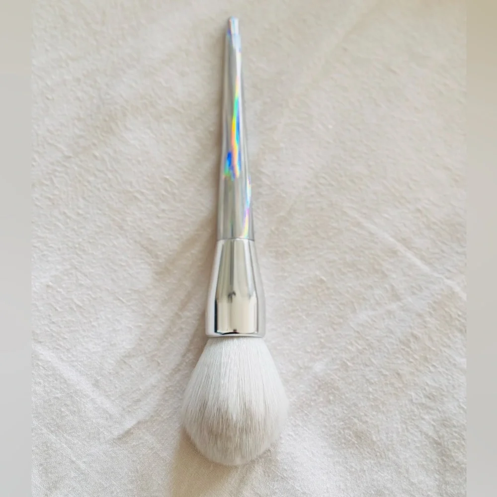 F.A.R.A.H 2 Holographic Duo Silver Makeup Brush Set Powder Contour Blush Brushes