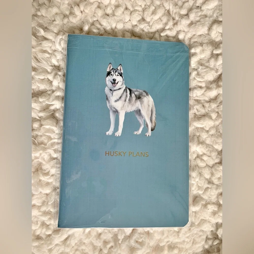 Husky Dog Pun “Husky Plans” Sky Blue New Notebook Journal