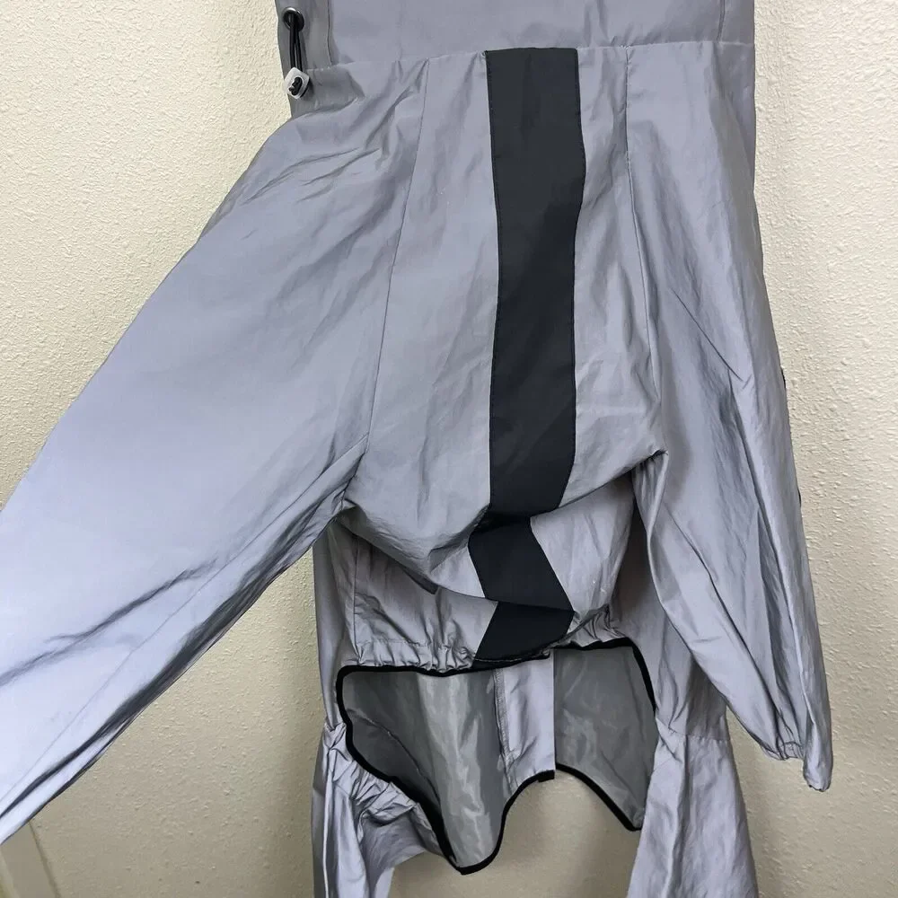 Vanpardo Reflective Hi-Vis Waterproof Outdoor Dog Rain Coat Gray Canine MEDIUM