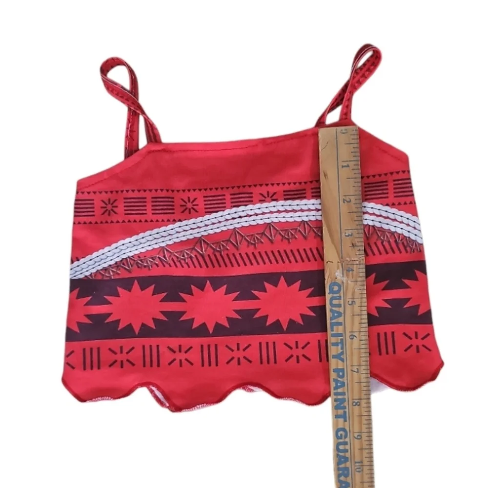 Disney Moana Girls 2PC Outfit Crop Top Skirt Costume Polynesian Size 3T 4T