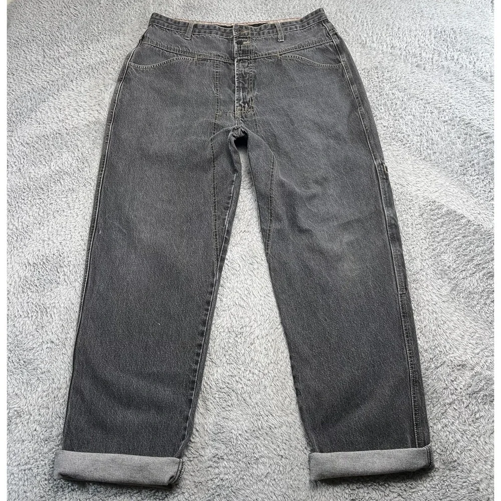 Vintage Girbaud Baggy Jeans 36L Fit 35x33 Faded Black Y2K Streetwear Hip Hop 90s