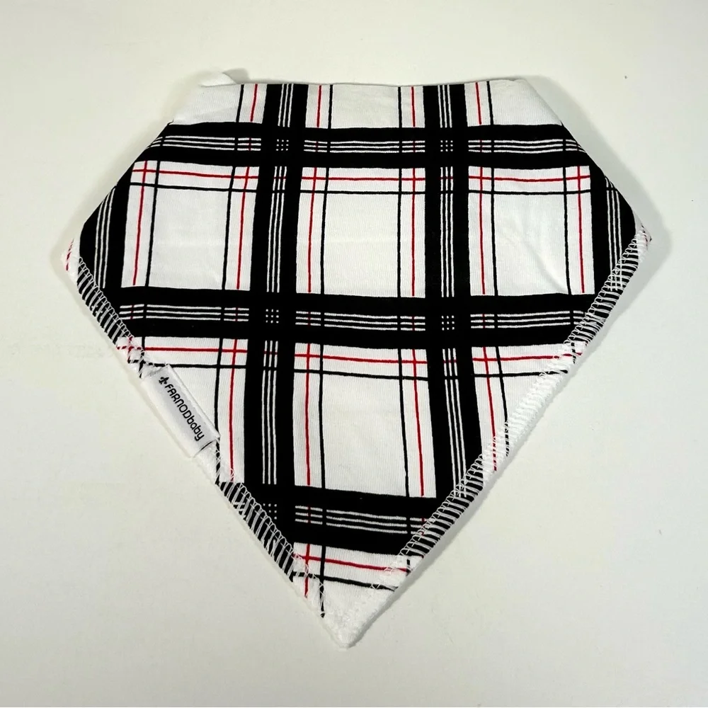 FARNOD Baby Bandana Drool Bibs 4‎ Pack Sailboats Plaid Blue Pattern Triangle