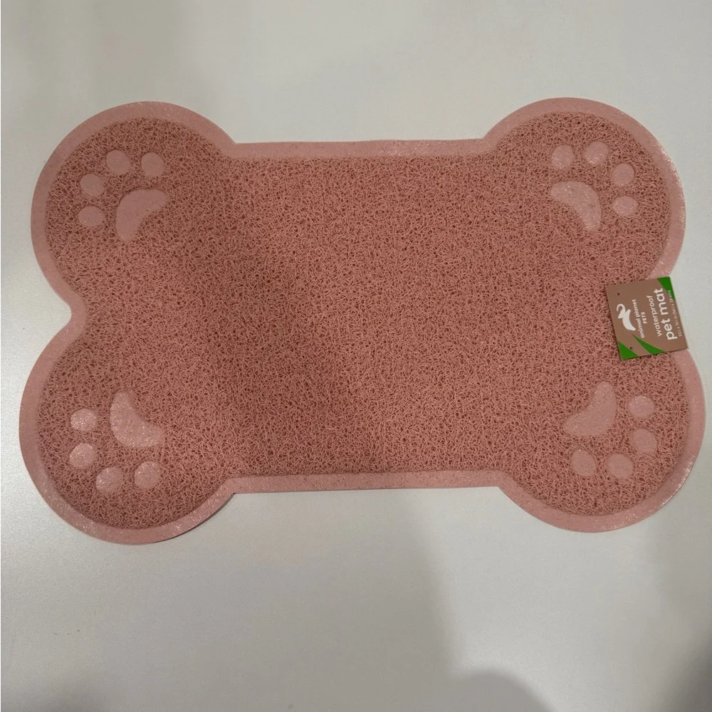 Pink Pet Paw Print Mat