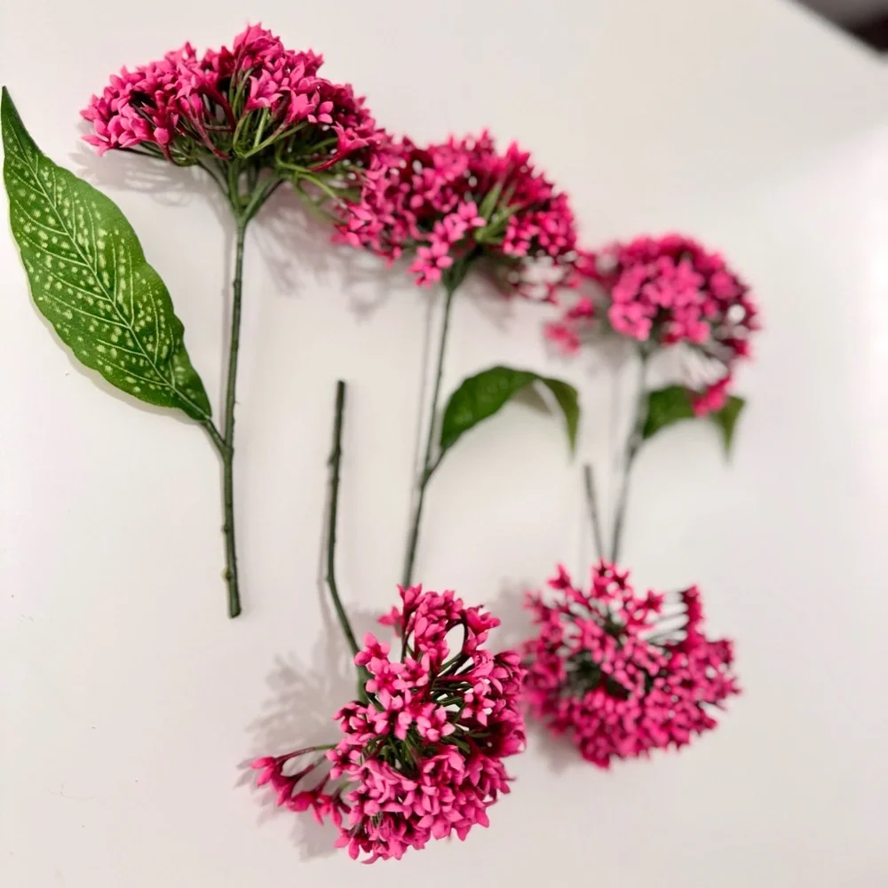Bouvardia Hot Pink Flower Stems Floral Green Leaves Wedding Arrangement Decor #B