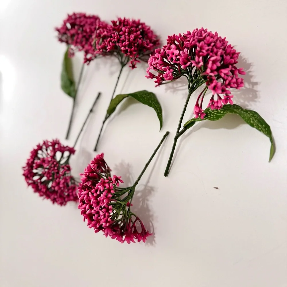 Bouvardia Hot Pink Flower Stems Floral Green Leaves Wedding Arrangement Decor #B