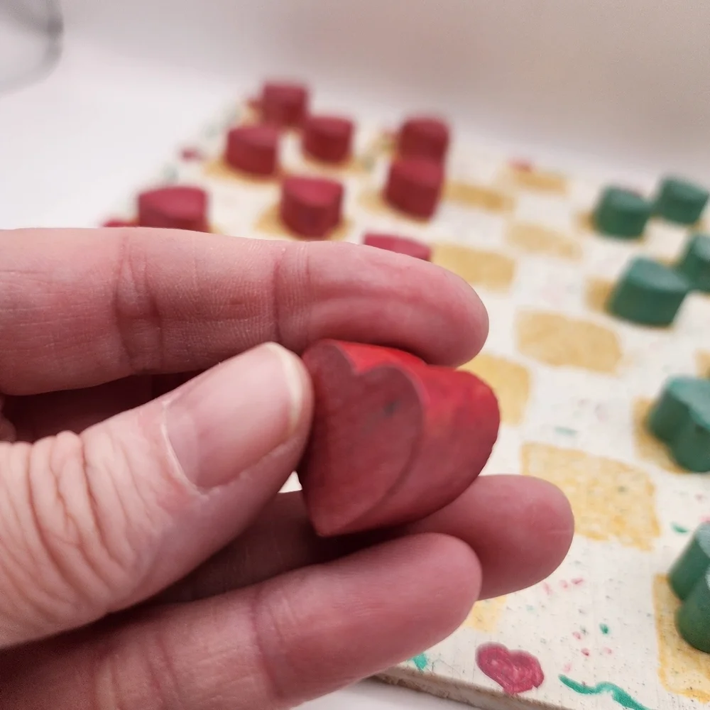 Handmade wooden checkers