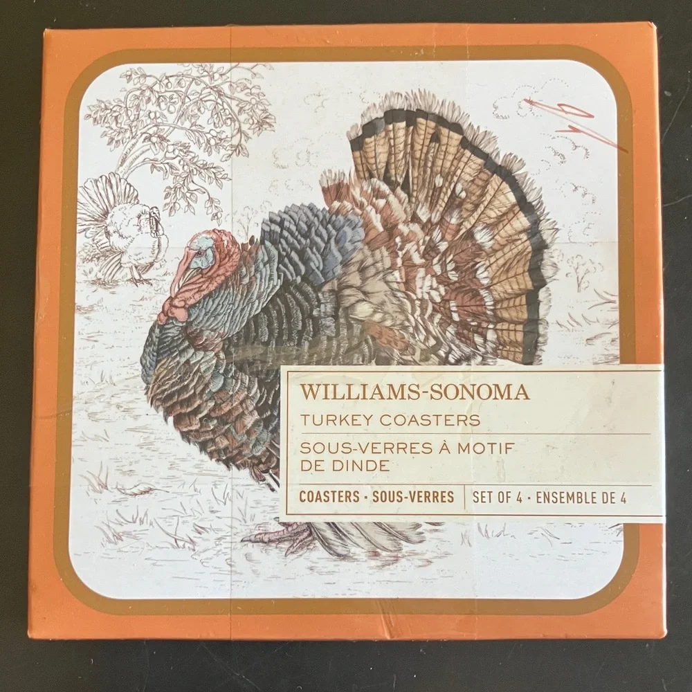 Williams Sonoma Multicolor Turkey Coasters