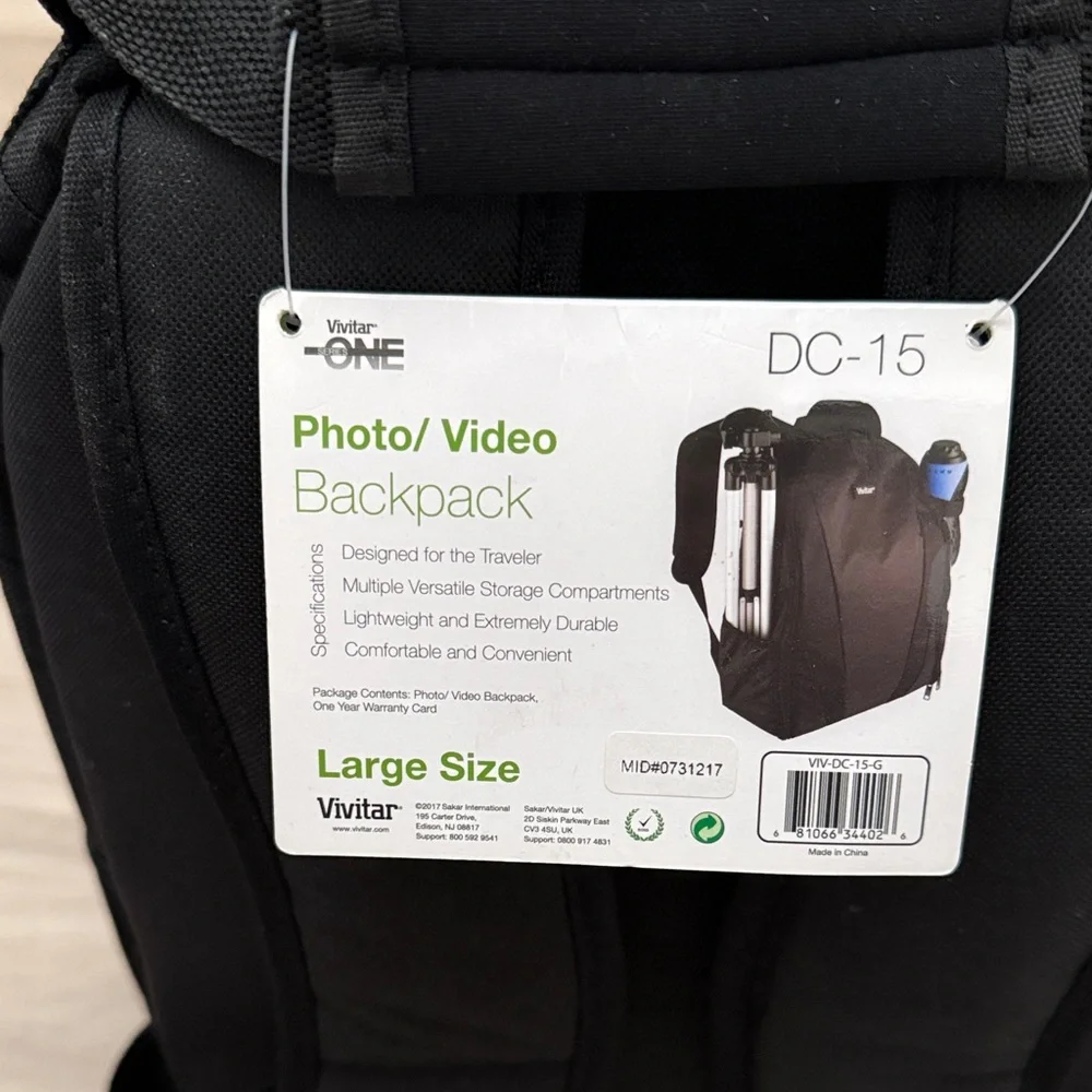 Vivitar Black Camera Backpack Case