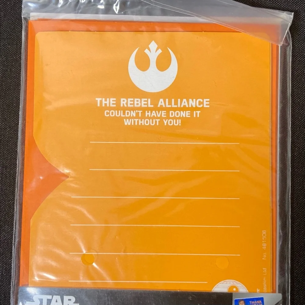 Disney Star Wars The Rebel Alliance Birthday Thank You Cards 8 Pack