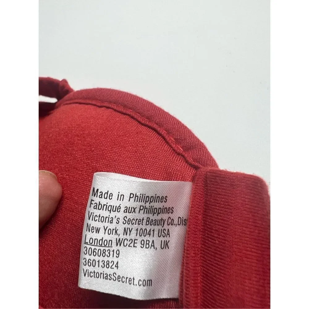 Victoria Secret PINK Eye Mask/Red and White Silver Logo Sherpa