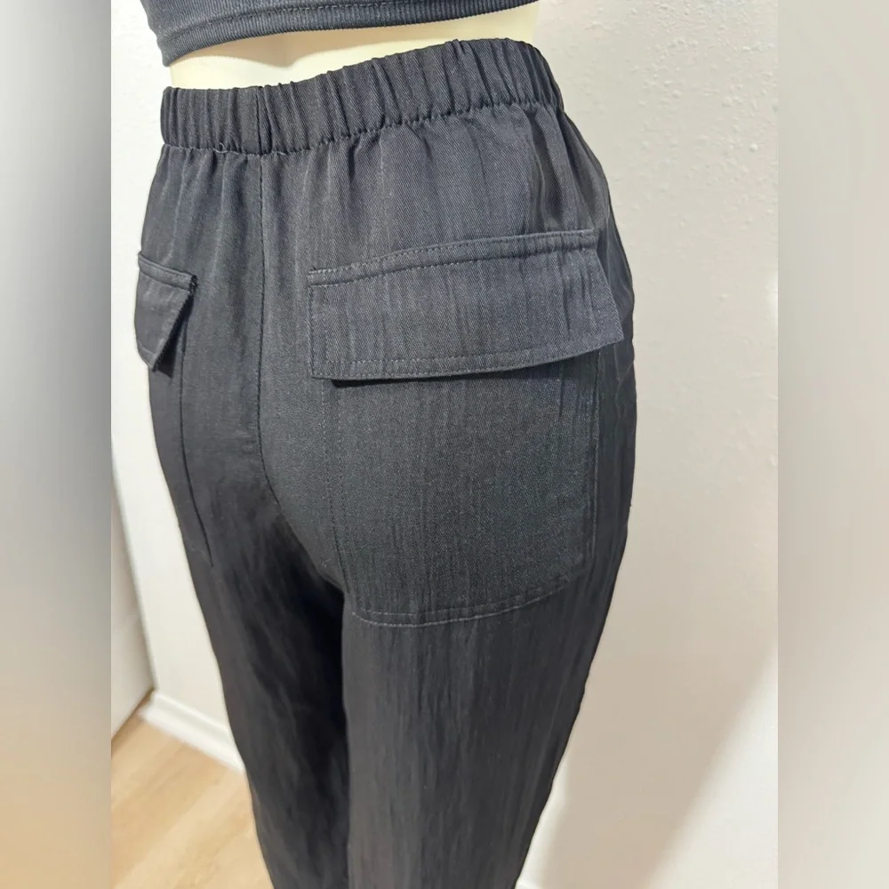 Zara Casual Lightweight Drawstring Utility Joggers XS | Black | EUC