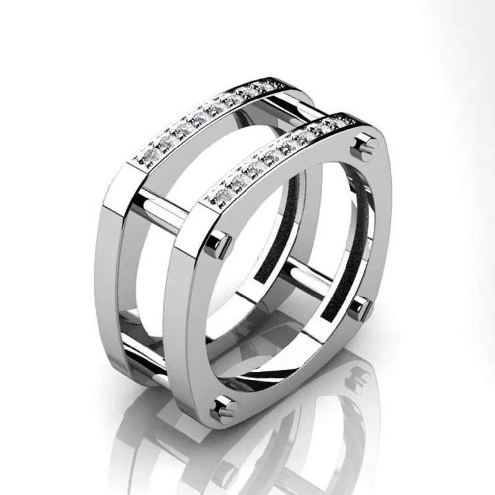 ❤️925 STERLING SILVER square glitter