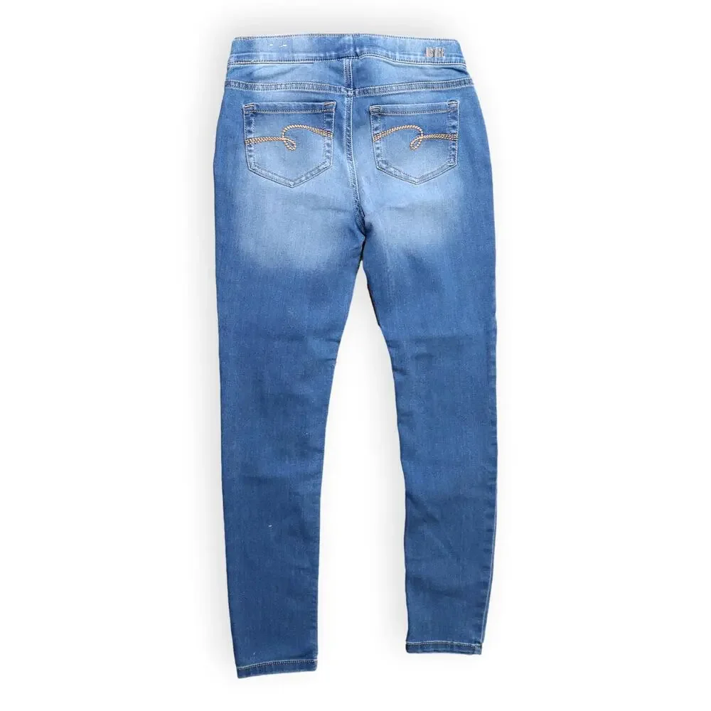 Justice Girls Medium Wash Distressed Jeggings 12