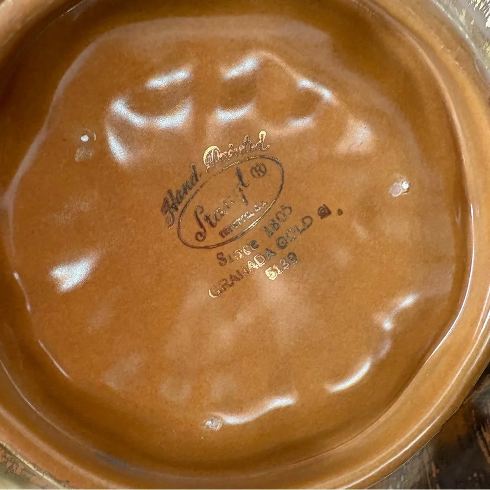 Vintage 60s Stangl gold flower daisy ceramic decorative plate dish home decor