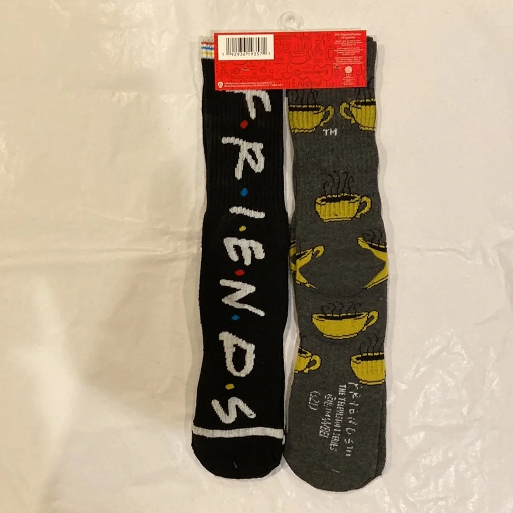 Friends TV Show Tall Socks feat. Central Perk and iconic FRIENDS logo NWT 2 pair