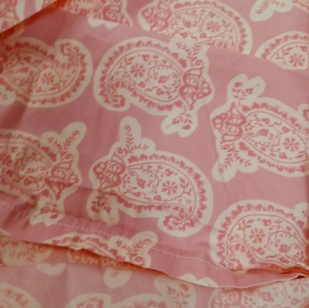 Pottery Barn Vintage PAIR Teen Pink Percale Paisley Pillow Shams