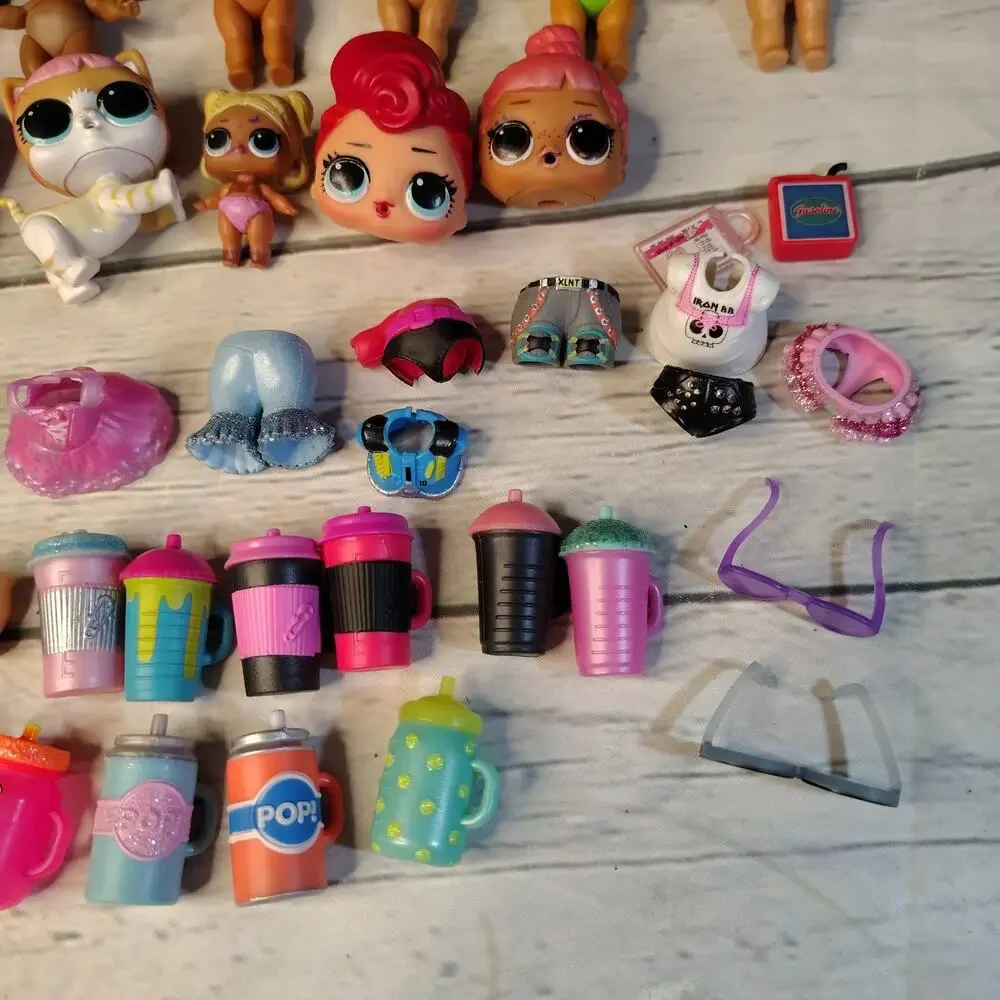 LOL OMG Surprise Dolls and Accessories Lot Cups Clothes