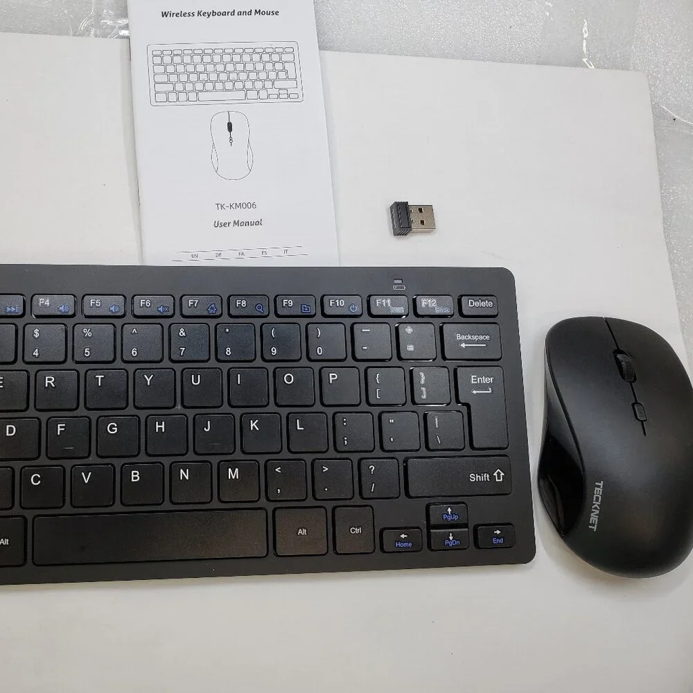 TECKNET Wireless Keyboard and Mouse Combo, Mini Cordless Computer Keyboard