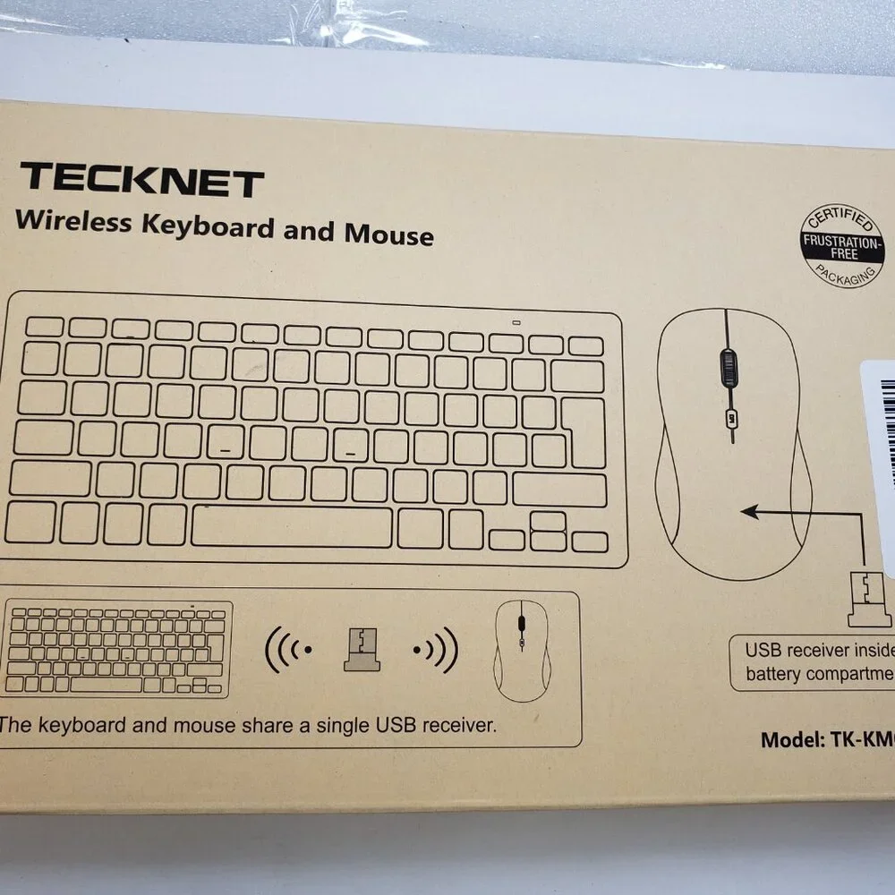 TECKNET Wireless Keyboard and Mouse Combo, Mini Cordless Computer Keyboard