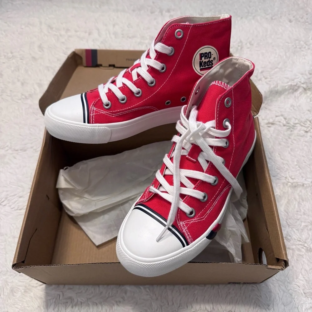 PRO-Keds Royal Hi Red Canvas High Top Sneakers Size 3.5M 5.5W New in Box