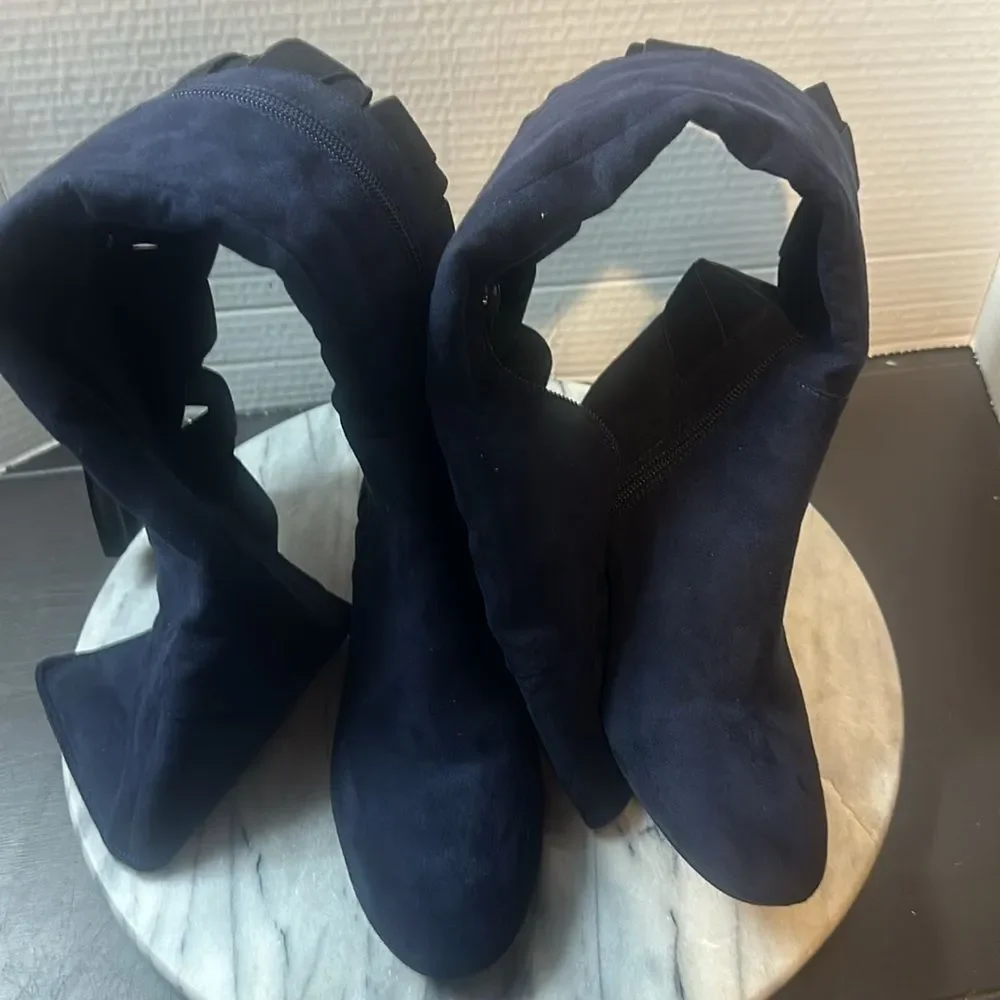 blue navy boots