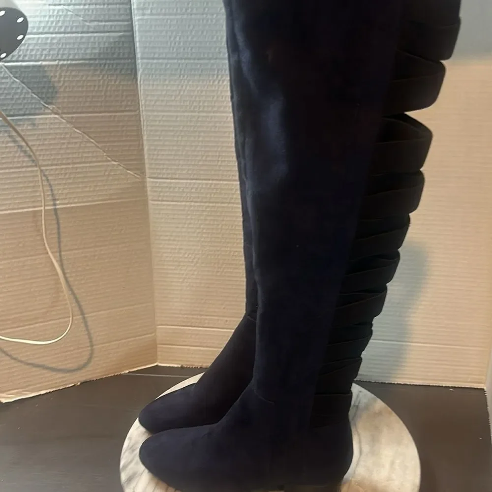 boots stretch blue